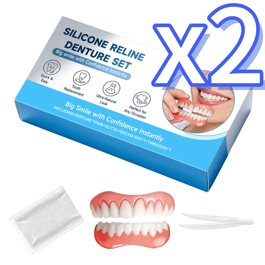 Silicone Reline Denture Set – Fake Teeth Kit for Stable Fit Denture Reline Kit Oasis Select 2 Set