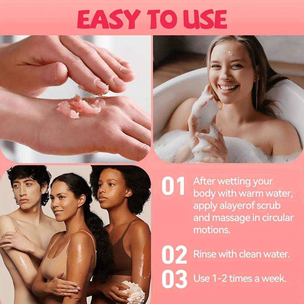 SUYARUN Peach Sugar Scrub Body Polish with Shea Butter 300g Body Sugar Scrub Oasis Select