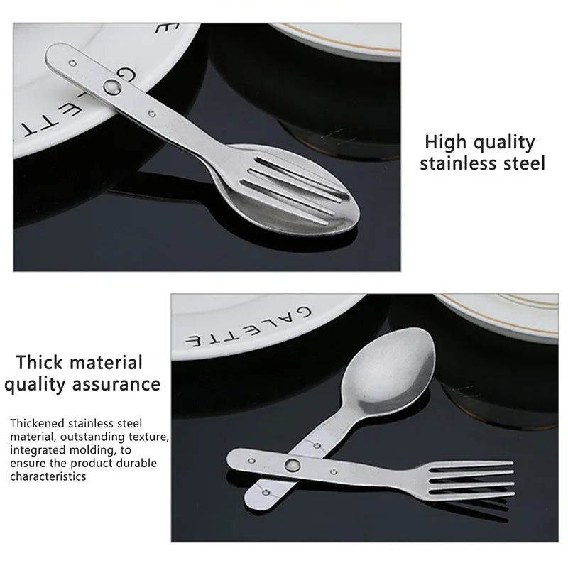 Portable 2 In 1 Folding Fork And Spoon ComboTitanium Alloy Lightweight Camping Utensil Spork For Backpacking Outdoor EDC Tool Oasis Select