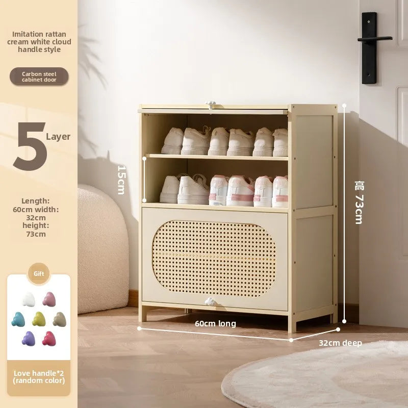 Multi-layer locker at the entrance of the home, large-capacity storage cabinet, dust-proof shoe rack, small narrow bamboo. Oasis Select 5-60