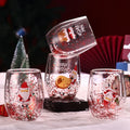 4pcs Santa Cartoon Double-Wall Insulated High Borosilicate Glass Set, Reusable Christmas Holiday Gift for Family and Friends Oasis Select 4Pcs 300ml