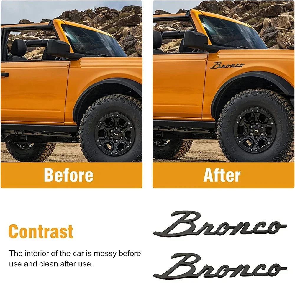 3D Decals Emblems for Bronco Fender Sticker Tail Label Letters Badge for Ford Bronco 2021 2022 2023 Bronco Sport Accessories Oasis Select