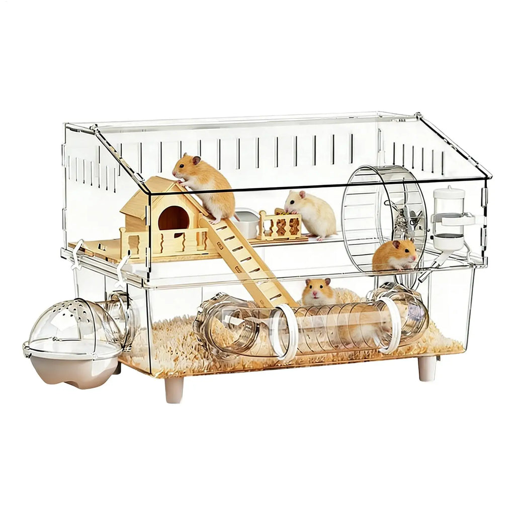 17.7x11.8x13.5 in Enrichment Detachable Crate Large Hamster Cage Pet Mouse Cage for Outdoor Travel Pet Small Animal House Play Oasis Select