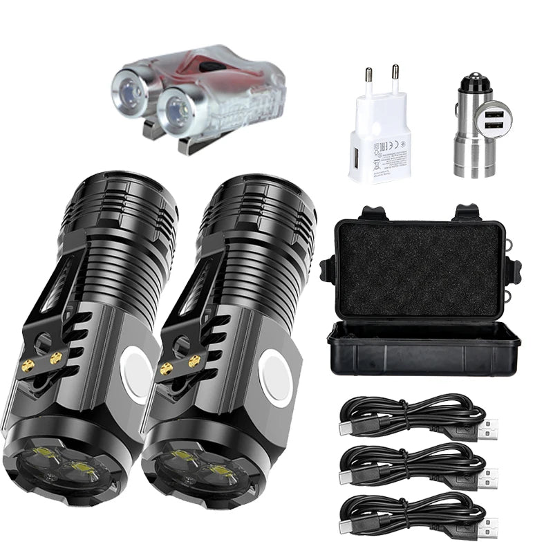 Mini LED Flashlight Type-C Rechargeable | 5 Modes & Pen Clip