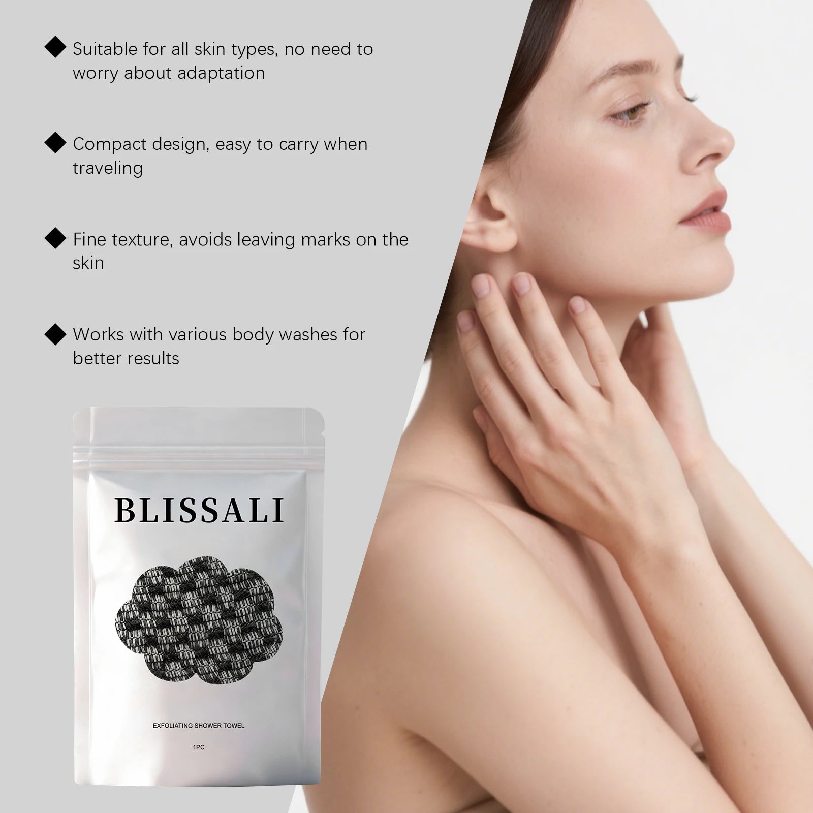 Exfoliating Shower Towel – Back Scrubber & Dead Skin Remover Body Exfoliating Towel Oasis Select