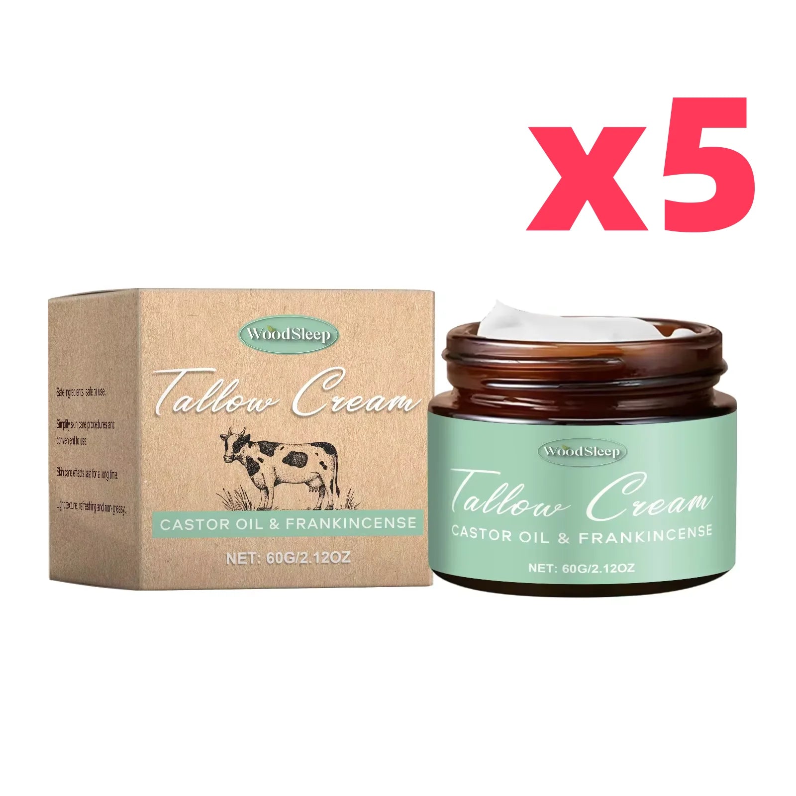 WOODSLEEP Beef Tallow Face Cream – Deep Moisturizing 60g