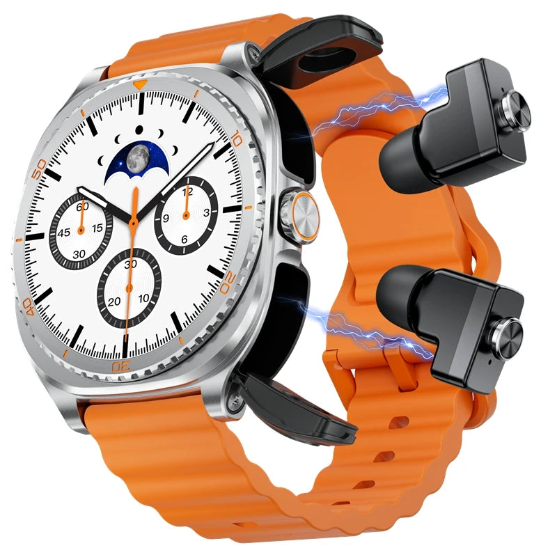 2-in-1 Smart Watch & TWS Earbuds | Fitness Heart Rate Monitor