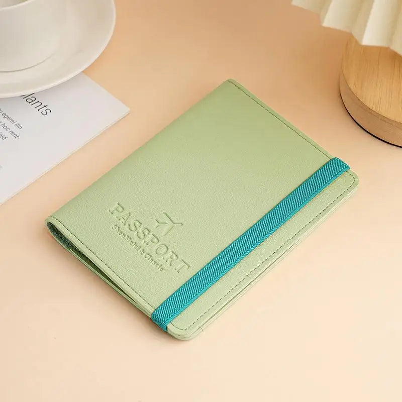 Cute Waterproof PU Leather Passport Holder Travel Credit Card Wallet for Men/Women - Waterproof Passport Cover Oasis Select Green
