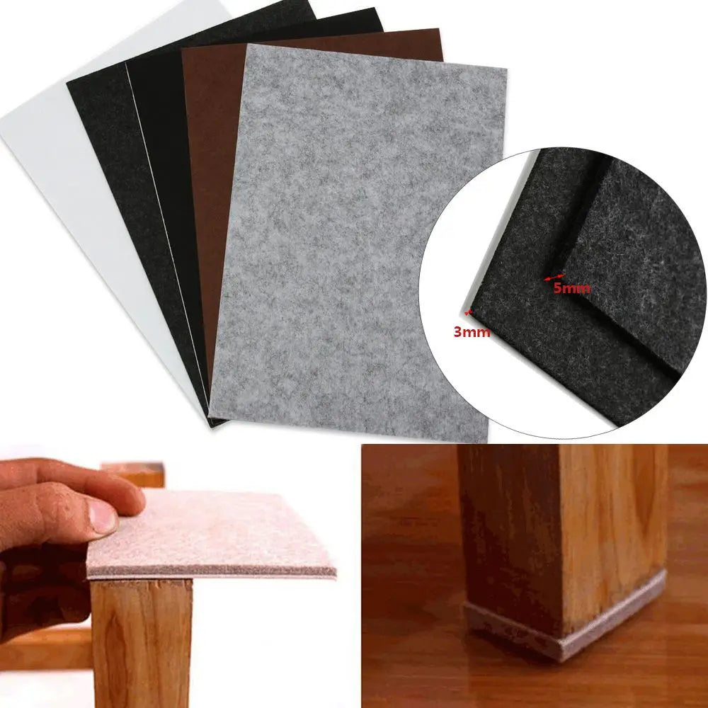 3/5mm Self Adhesive Furniture Leg Felt Pads Anti Slip Chair Table Mats Anti Scratch Floor Protection 21*30cm DIY Cutting Oasis Select