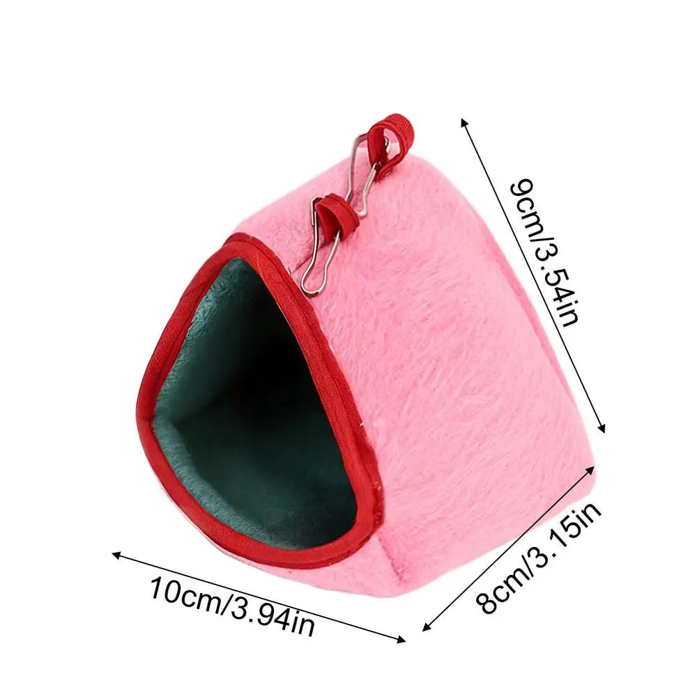 Pet Hammock Hamster Cage Bed Guinea Pig Bed Hamster Warm Bed Winter Pet Toy Hamster Cage House Hanging House Bed Mice Rat Nest Oasis Select Pink