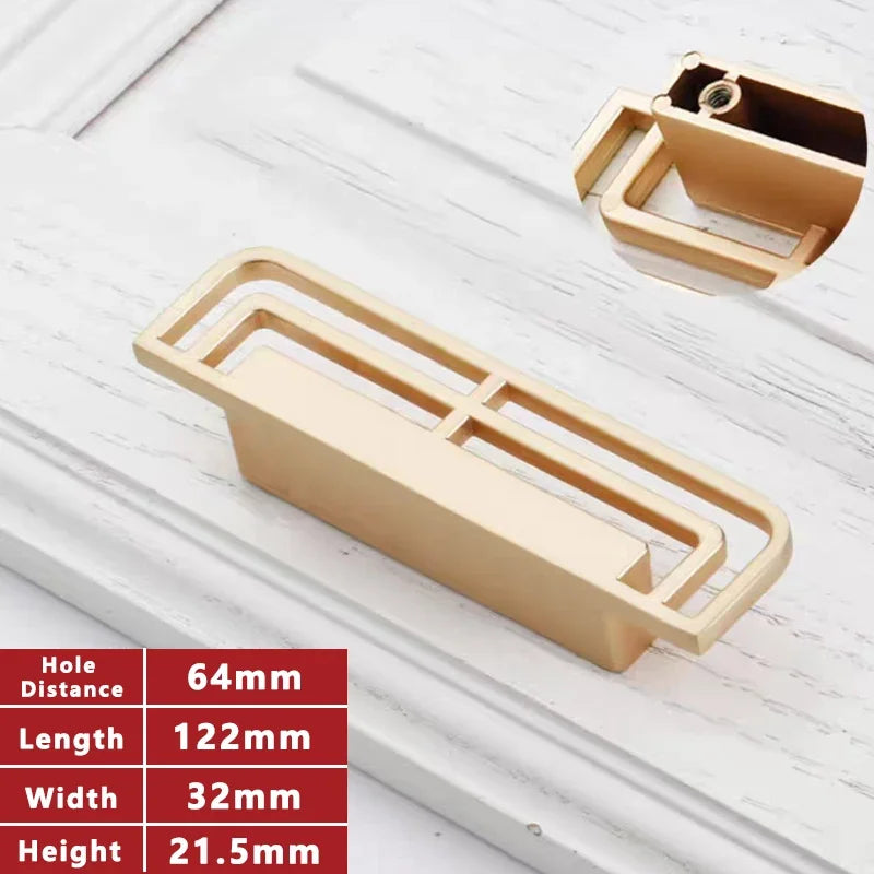 Classical Kitchen Cabinet Storage Handles Solid Dressers Brass Gold Vintage Cabinet Door knobs Furniture Drawer Pulls Hardwa Oasis Select Gold-64mm