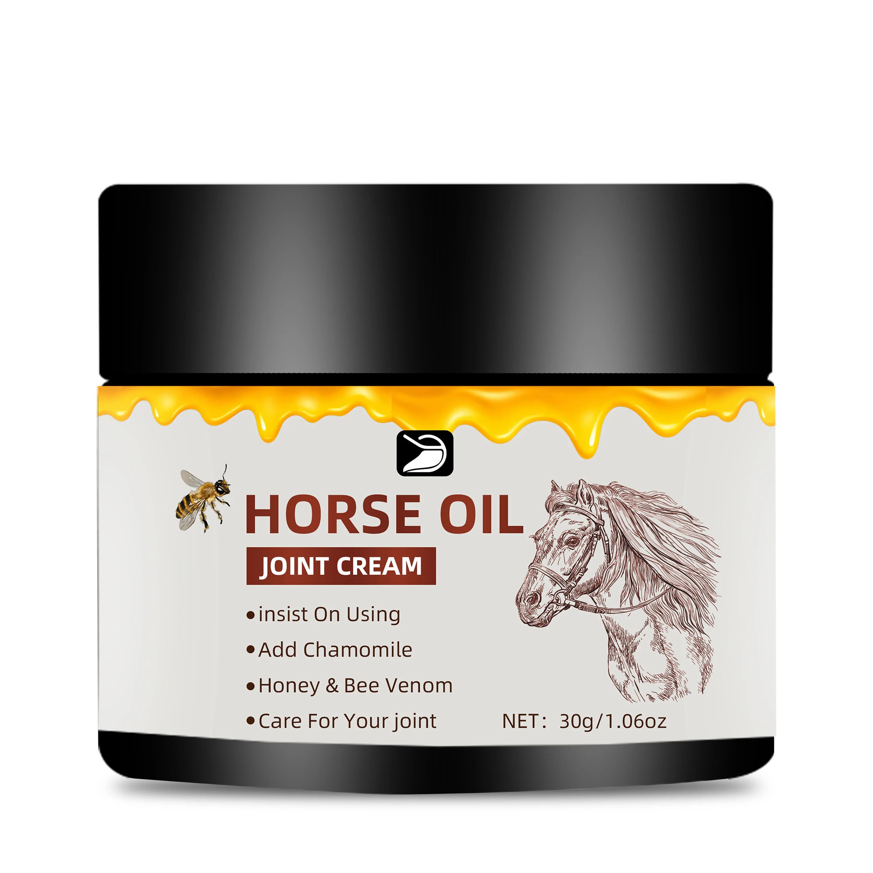 Horse Oil Joint Cream - Fast Absorbing, Non-Greasy Moisturizer for Elbows, Knees & Joints. Fragrance-Free, All Skin Types. 30g/5 Oasis Select