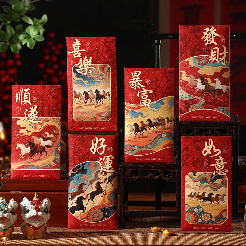 Horse Year 2026 Red Envelopes Chinese New Year Red Envelopes Spring Festival Party Favors Lunar Year Of The Horse Red Pockets Oasis Select A6
