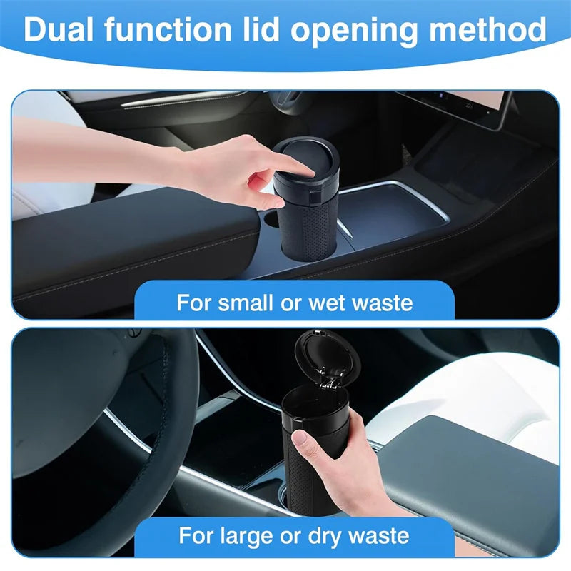Universal Car Trash Bin Can Mini Auto Dust Organizer Car Interior Rubbish Bag Garbage Container Storage Box Vehicle Garbage Bin Oasis Select