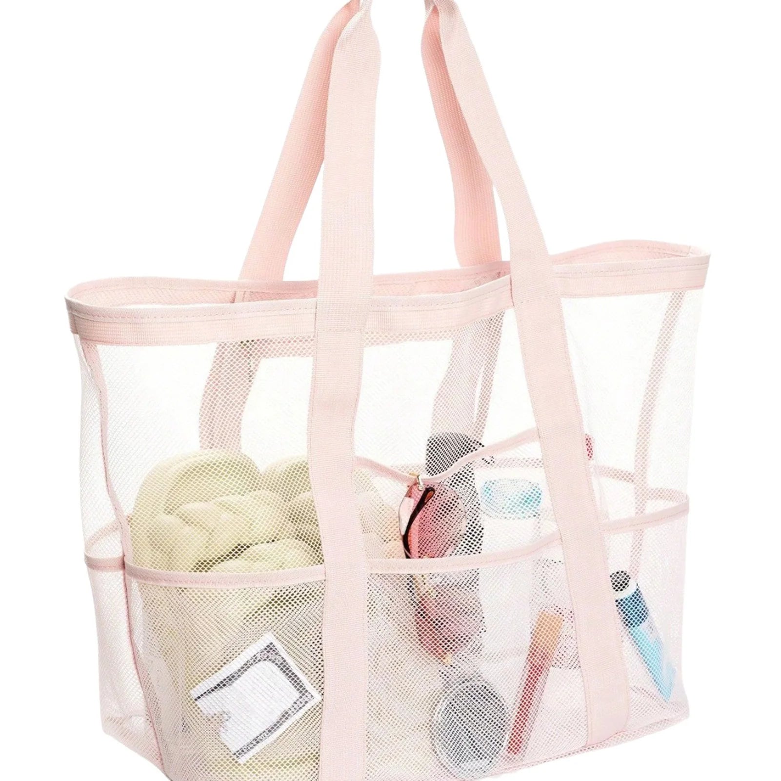 Mesh Beach Tote Bag | Large Multi-Pocket Pool & Travel Bag