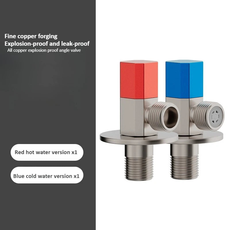 Brass Red Blue Angle Valve Hot and Cold Water Valve Bathroom Thread Bathroom Faucet Water Heater Filling Valve Accessories Oasis Select Hot and cold A
