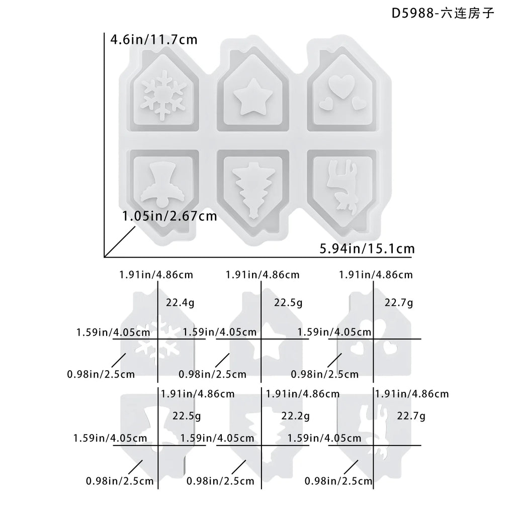 6-Cavity Mold High Quality Diy Craft Kit Silicone Mold Temperature Resistant Candle Holder Mold For Candle Making Home Christmas Oasis Select White