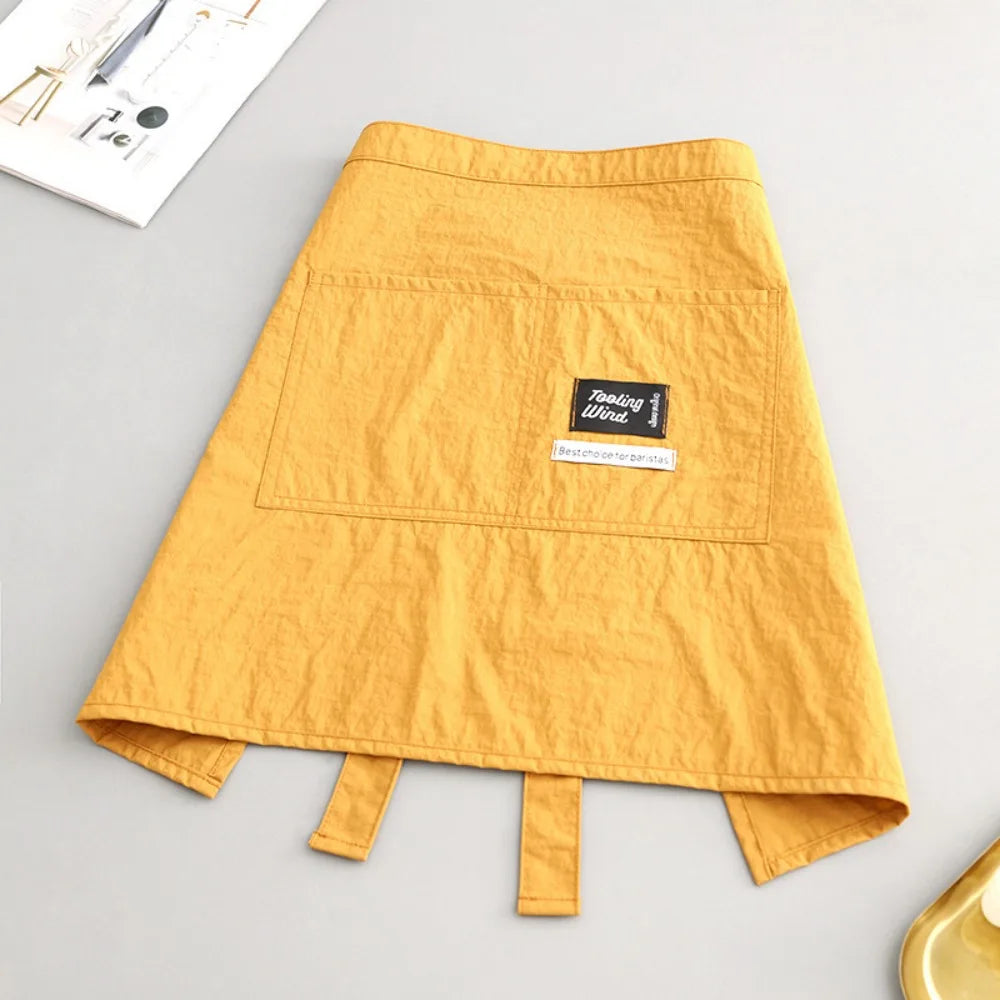 Waterproof Kitchen Apron Half Waist Anti-fouling Oil-proof Cooking Baking Bibs Cooking Smock for Barber Coffee Shop Catering Oasis Select Yellow