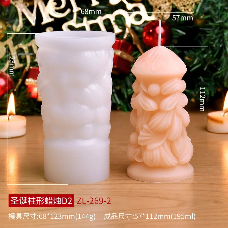 Christmas cylinder aromatherapy candle silicone mold DIY handmade Christmas gift diffuser stone mold Oasis Select D2 ZL-269-2