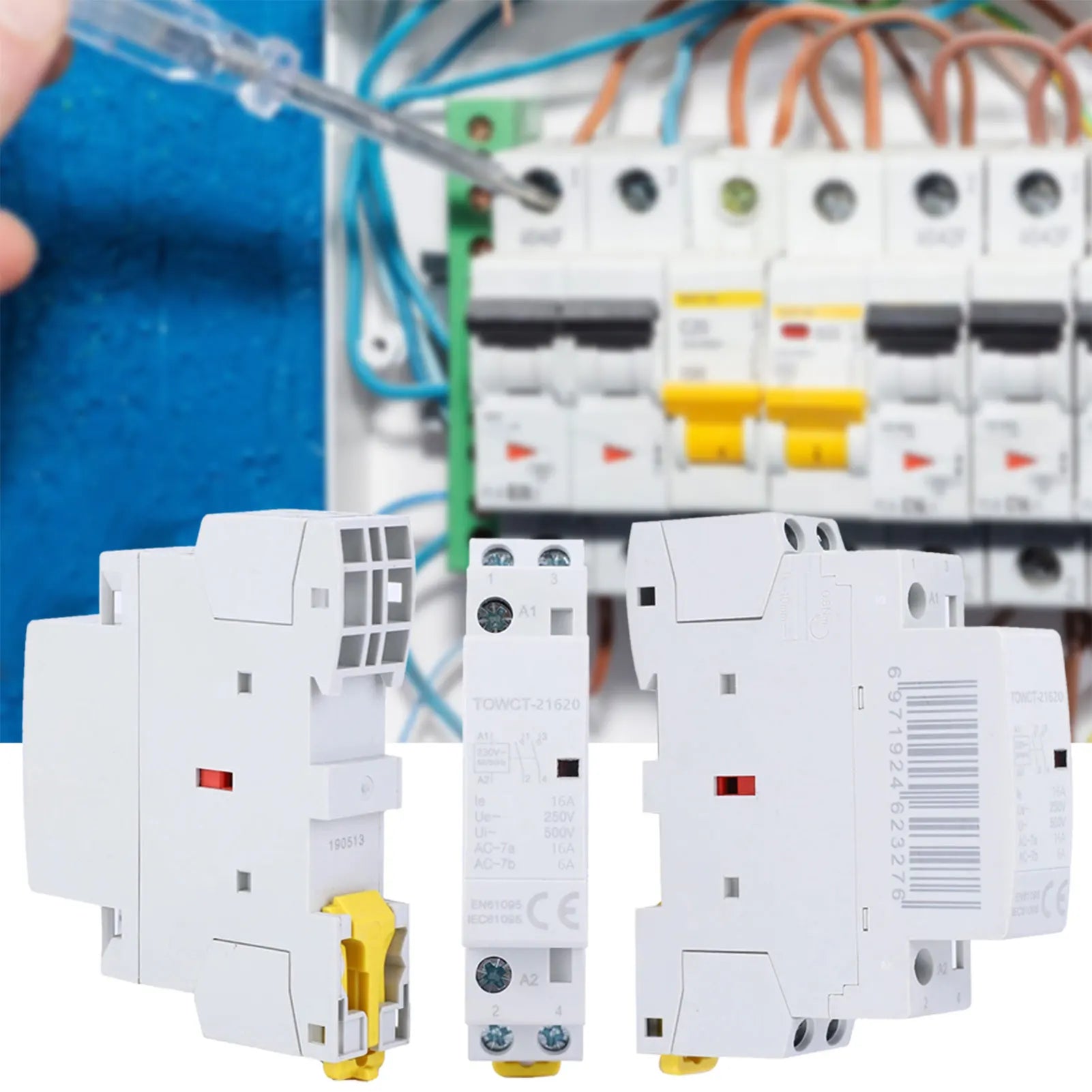AC Contactor 220V 16A 2P Modular Energy-Saving DIN Rail Mount