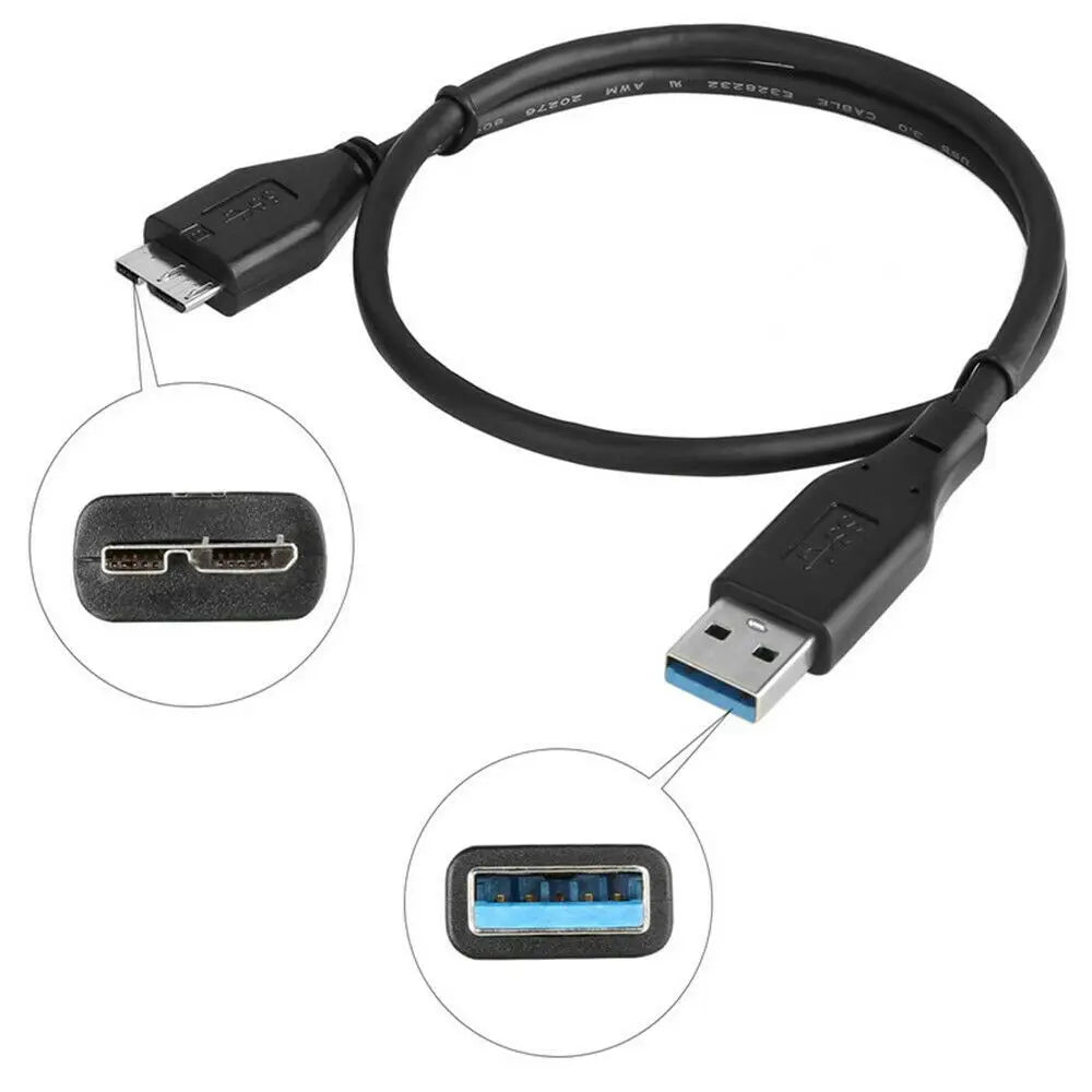 Converter Data Transfer Adapter Cord USB A to Micro B HDD Data Wire Data Sync Cable Cord Micro B USB 3.0 Cable Hard Drive Cable Oasis Select