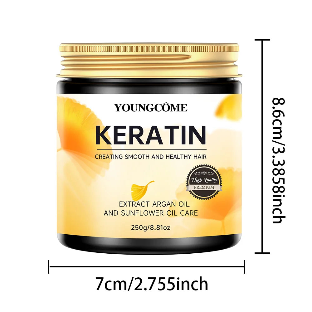 Keratin Hair Mask with Argan Oil – Sulfate-Free, 250g | YOUNGCOME