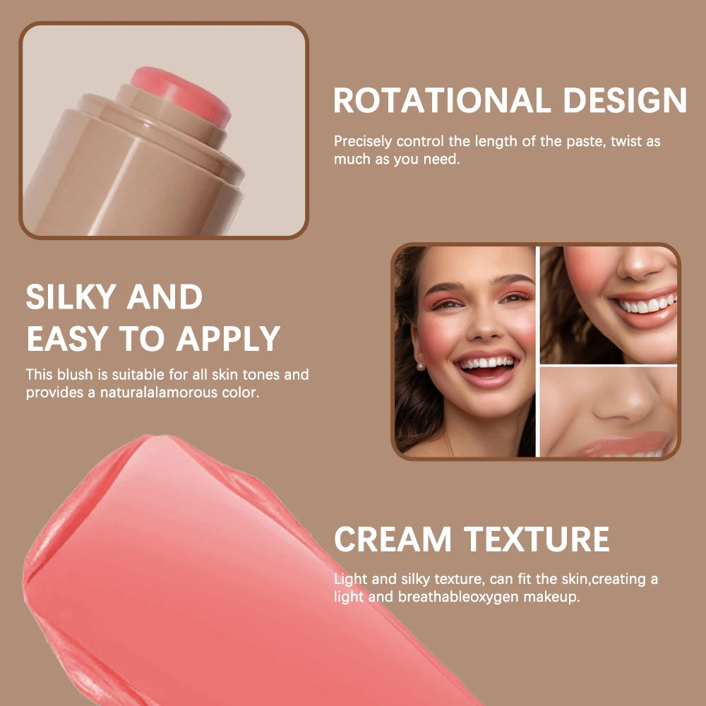 3-in-1 Blush Stick – Cheek, Lip & Glow | 6 Shades