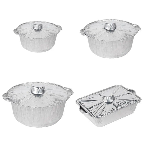 10-Pack Disposable Aluminum Foil Pans with Lids – BBQ & Air Fryer Disposable Foil Pans Oasis Select