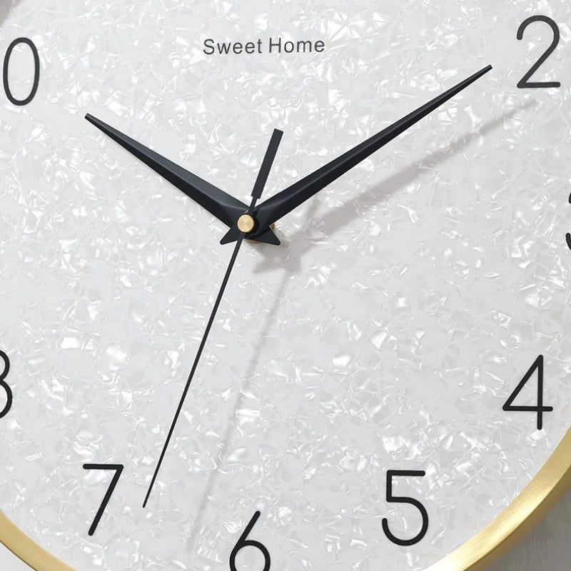 Golden Deer Horn Hanging Clock Pendant Light Luxury Dial Silent Living Room Modern and Simple Home Wall Decoration Oasis Select