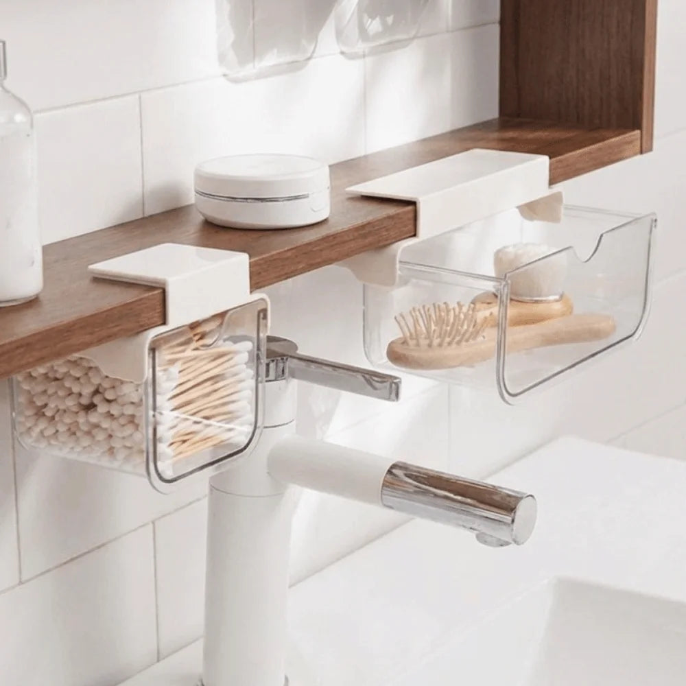 Wall Mounted Drawer Storage Box – Makeup & Q-Tips Organizer
