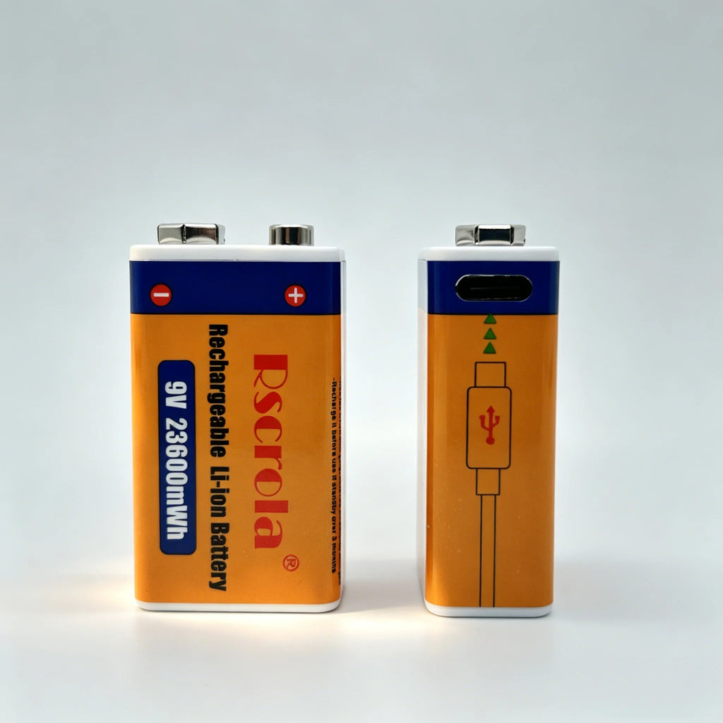 9V Li-ion Rechargeable Battery 23600mWh USB Type-C Charging 9Volt Batteries for Microphone Guitar EQ Multimeter MicrophoneToys Oasis Select