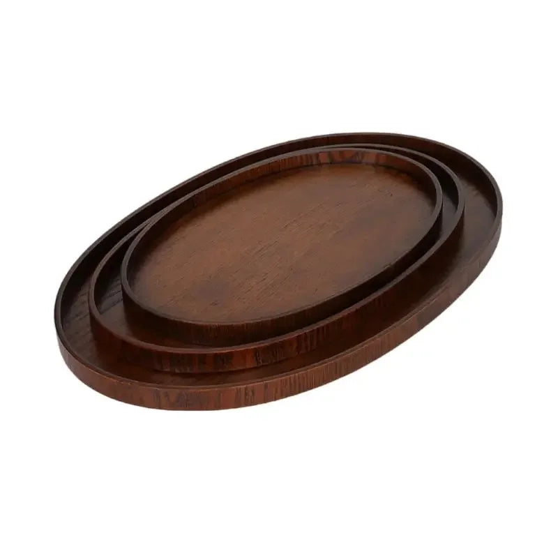 Oval Serving Trays Tableware Dessert Tea Saucer Coasters Coffee Coasters Wooden Plate Storage Food Display Home Hotel Decor Oasis Select