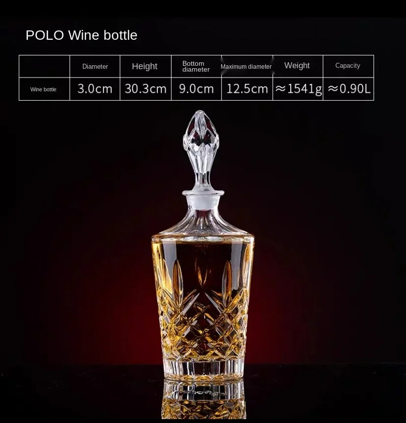 European thickened whiskey glass set large foreign wine glass crystal glass wine bottle creative wine set Oasis Select Polo bottle