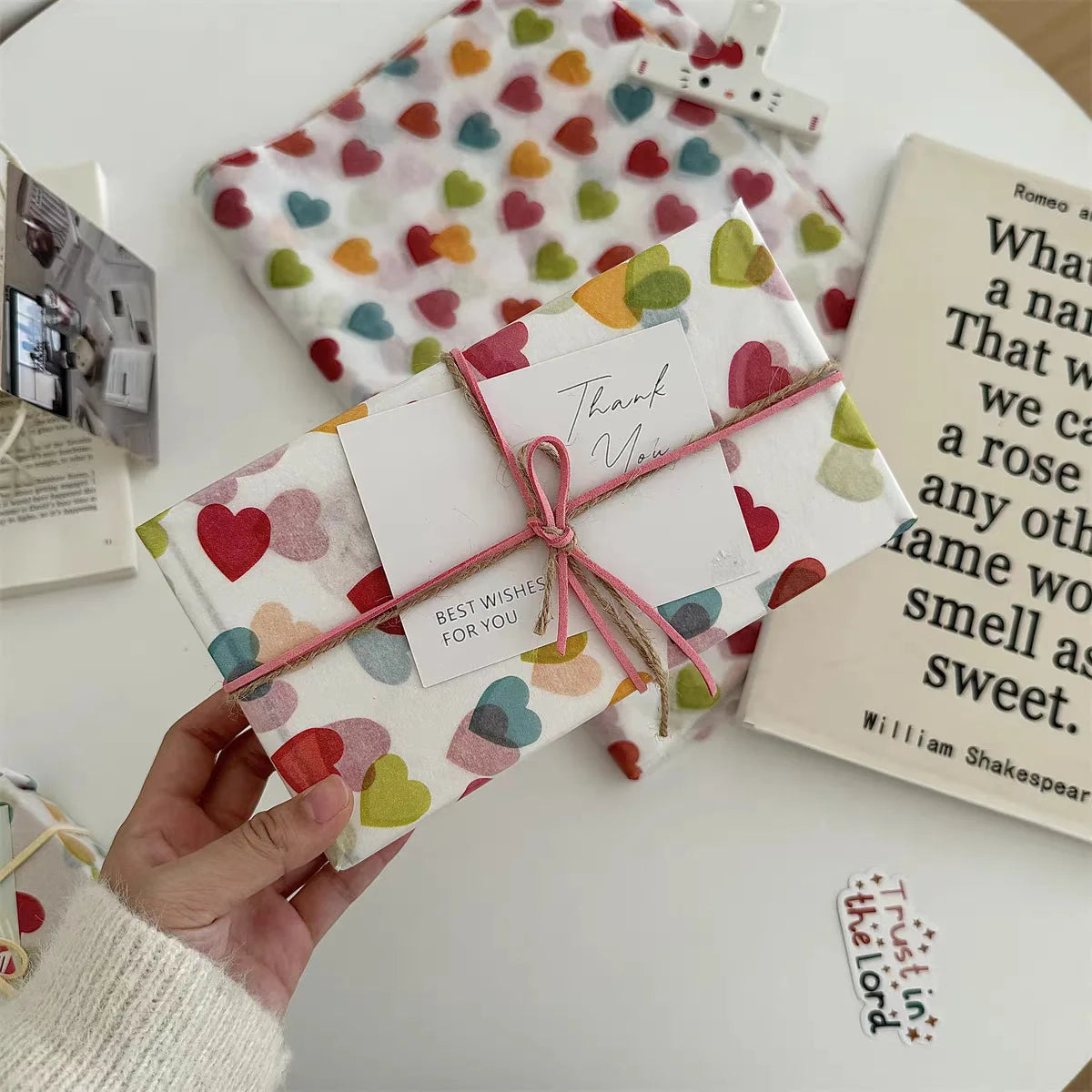 20pcs Colorful love tissue paper Gift wrapping paper 50x70cm Birthday party decorations DIY Baking lining wrappers Oasis Select