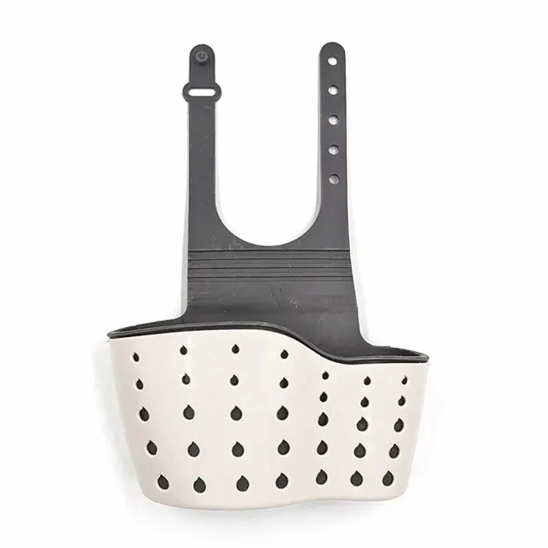 Home Storage Drain Basket Kitchen Sink Holder Adjustable Soap Sponge Shlf Hanging Drain Basket Bag Kitchen Accessories Oasis Select Beige