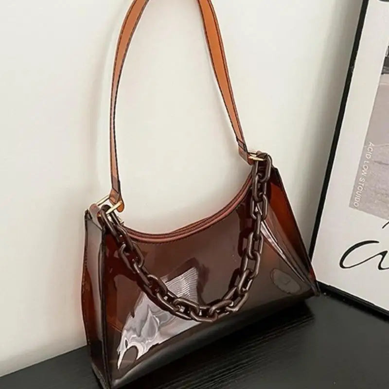 Clear Jelly Shoulder Bag – Y2K Transparent Underarm Purse