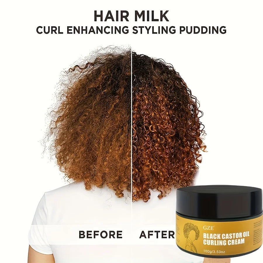 GZE Black Castor Oil Curl Defining Cream – Anti-Frizz 100g