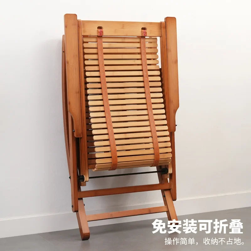 Foldable free chair patio stool rocking recliner folding summer lunch break bench balcony lazy leisure bench Oasis Select