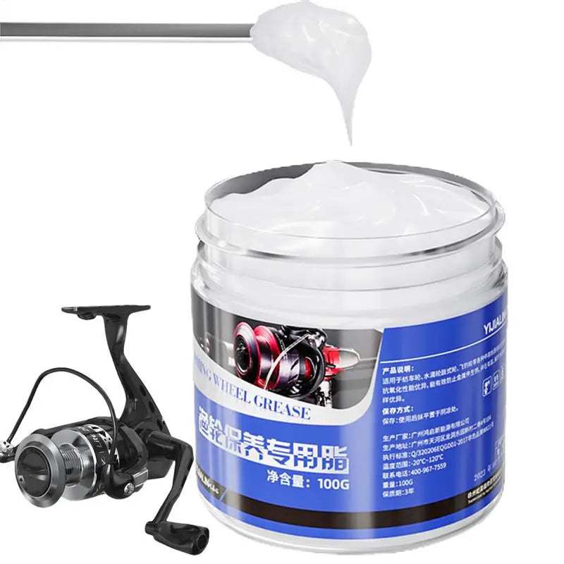 100g Marine Fishing Reel Oil Fishing Reel Grease with Rust Prevention Fishing Reel Lubricant Extreme Temperature Resistant Oasis Select