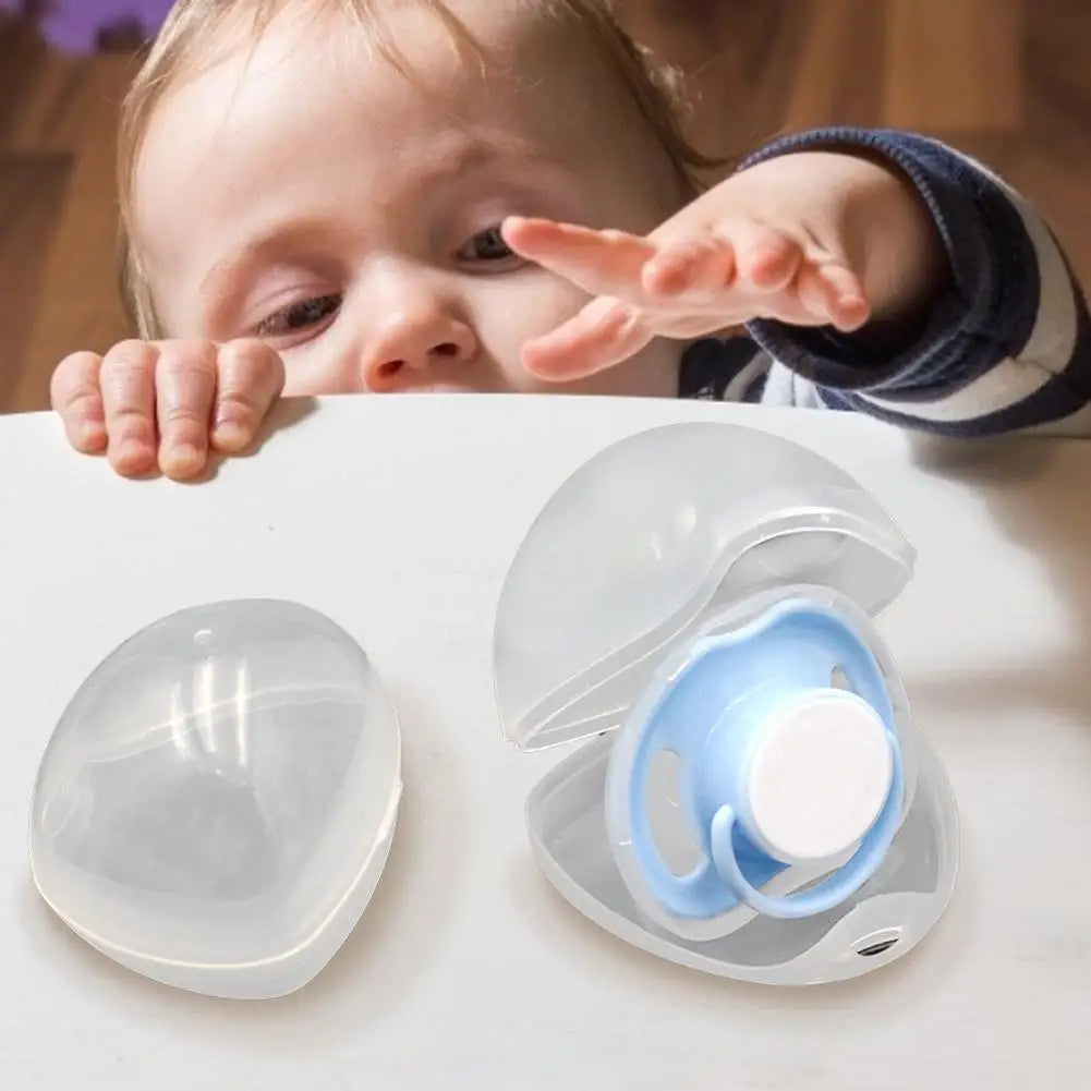 Pacifier Cover 3 Pieces Pacifier Container Holder Case Lightweight Transparent Baby Soother Container Carrier for Boys Girls Oasis Select