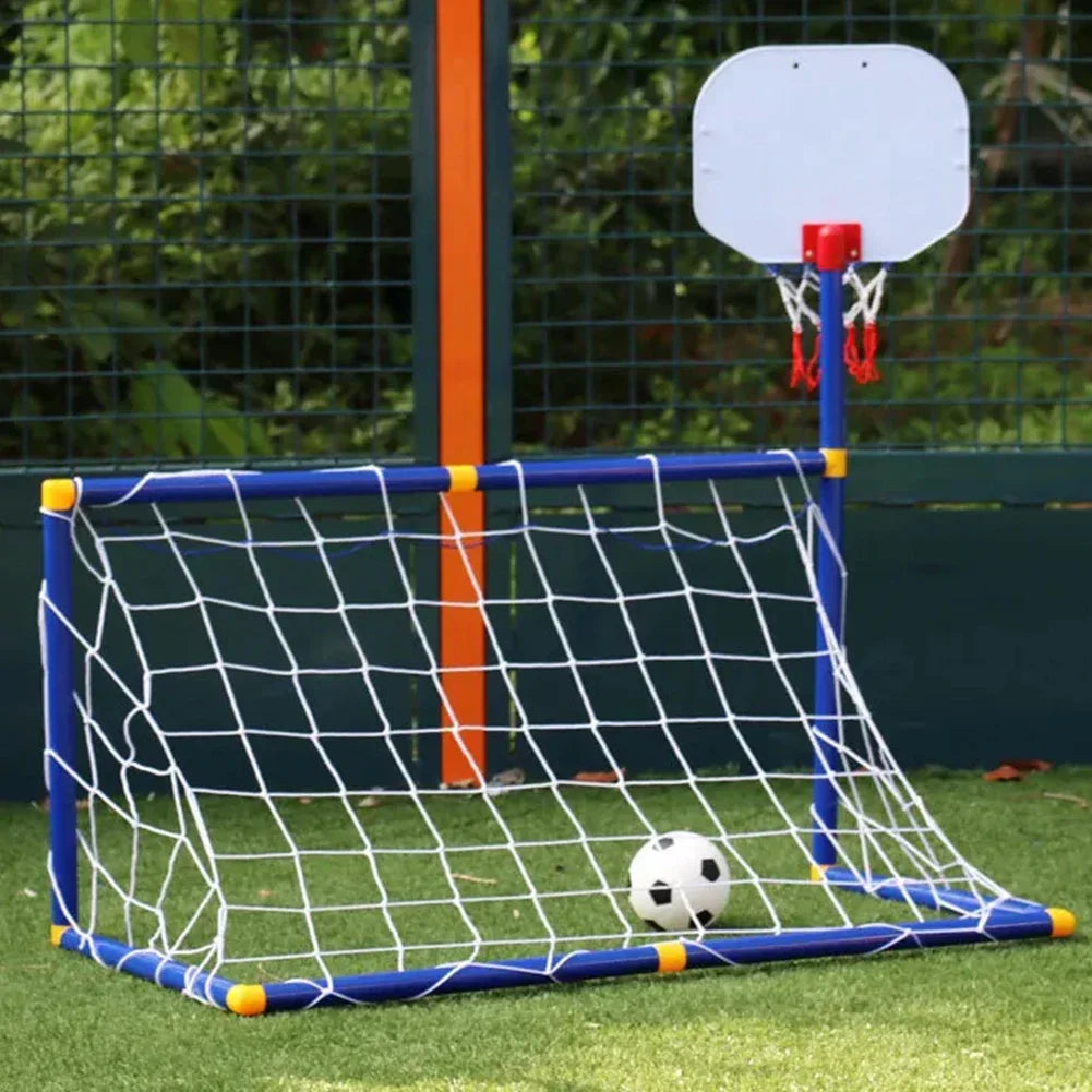 Detachable Toddlers Football Goal Soccer Door Gate Post Set Football Goal Fun Games Toys with Basketball Stand Football Goal Oasis Select