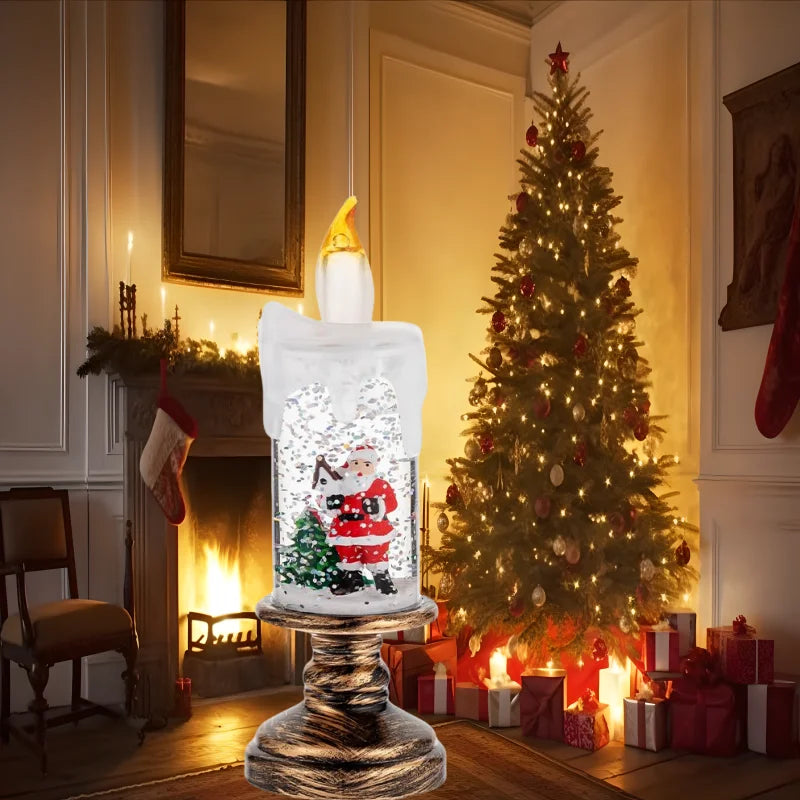 Christmas Candle Night Light Desktop Decoration - LED Luminous Ambient Ornament Gift for Home Scene Setup Oasis Select old man
