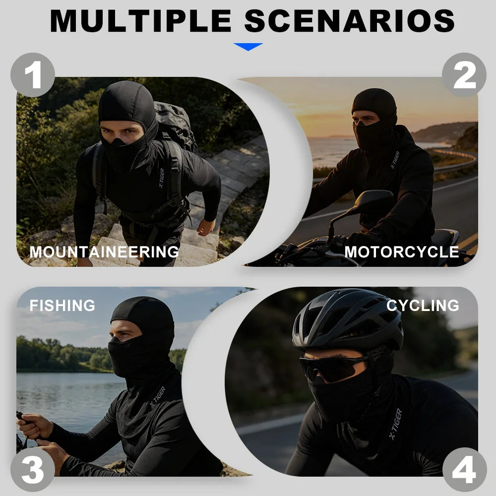 X-TIGER Summer Cycling Face Mask UPF50+ UV Protection Breathable Sweat Wicking Balaclava for Outdoor Sports Ice Silk Bike Mask Oasis Select