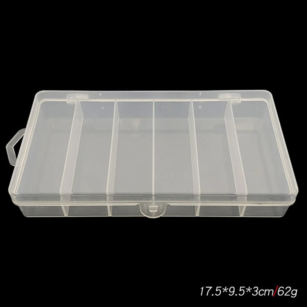 1pc PVC 6 Compartments Bait Box 17.5*9.5*3cm Soft Bait Hook Bait Organizer Storage Container Fish Hook Portable Storage Box Oasis Select