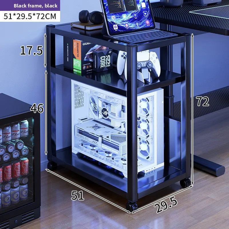 Computer host bracket simple multi-layer removable chassis storage rack minimalist wind table trolley Oasis Select 3 ordinary black