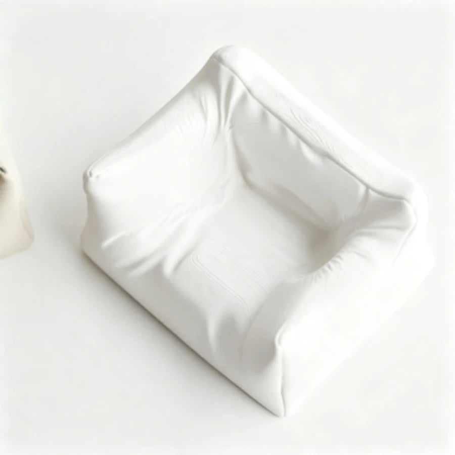 3D Cute Mini Sofa Earbud Holder Stand Creative Desktop Display Bracket for Earphones Universal Earphone Case Storage Cradle Oasis Select Pure White