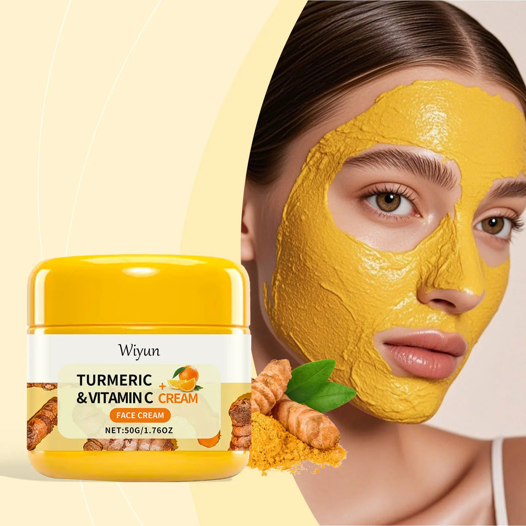 Turmeric Brightening Cream Fade Dark Spots Remove Pigmentation Smooth Fine Lines Lightening Lifting Moisturizing VC Facial Cream Oasis Select