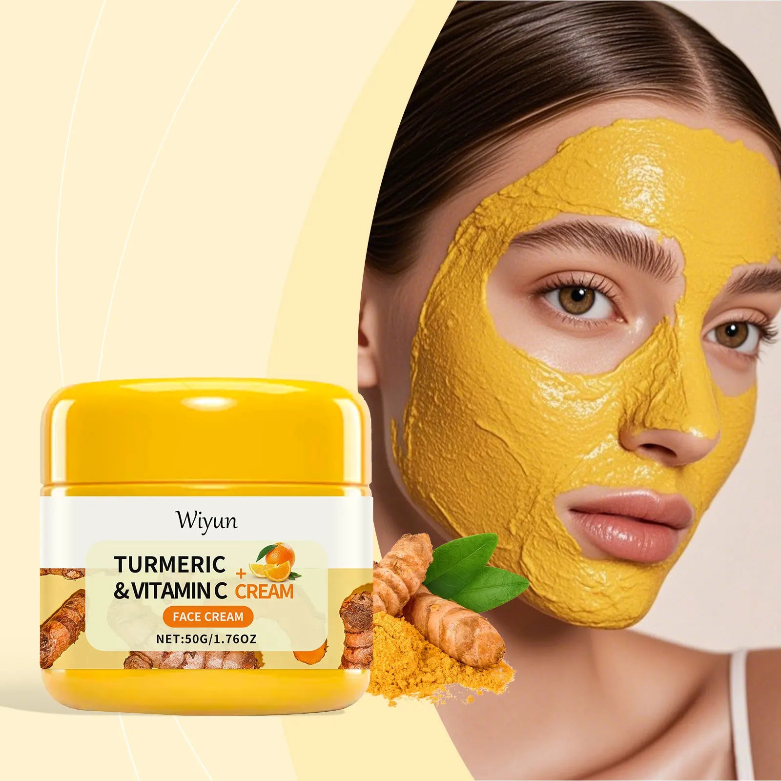 Turmeric Brightening Cream Fade Dark Spots Remove Pigmentation Smooth Fine Lines Lightening Lifting Moisturizing VC Facial Cream Oasis Select