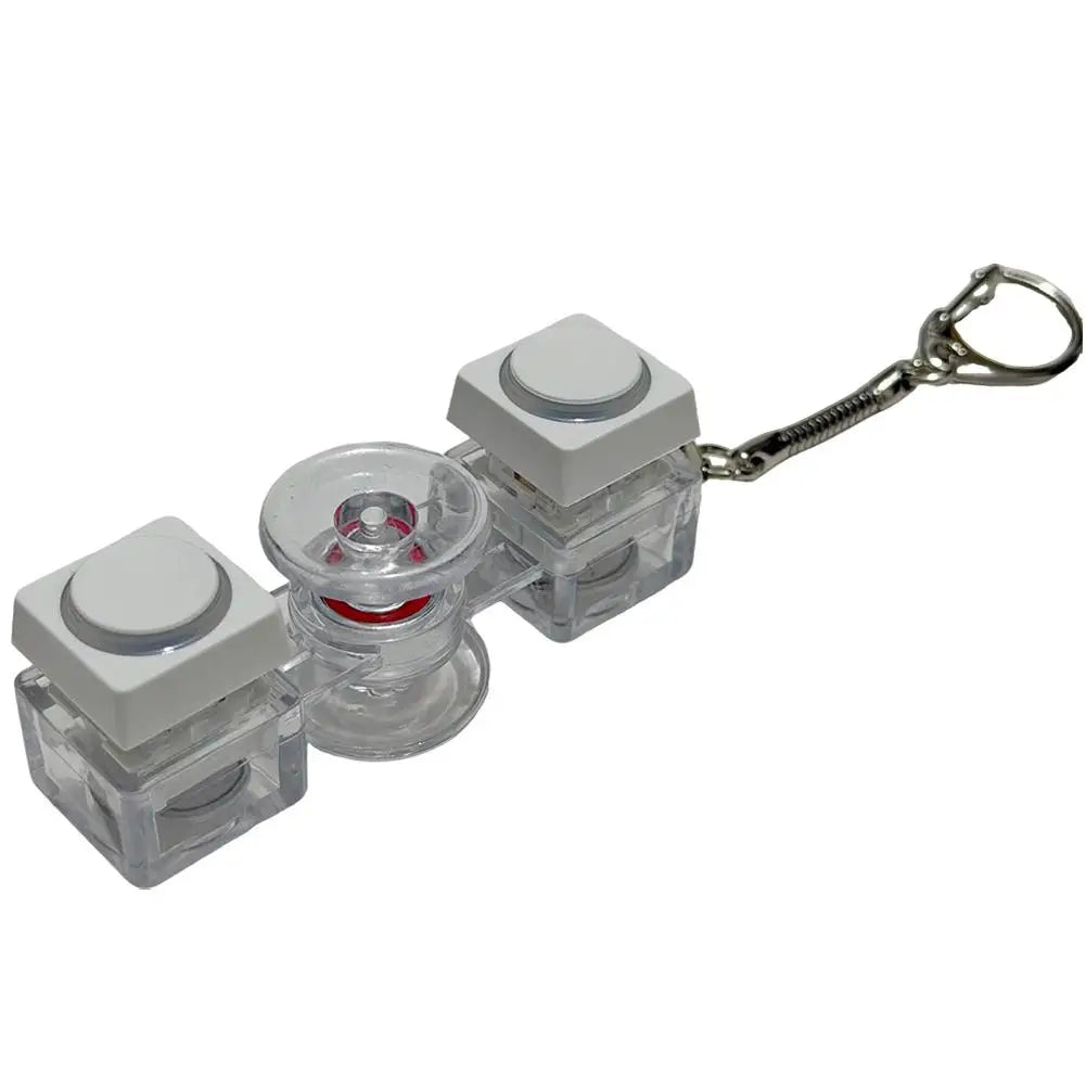 2 Button Decompression Toy Click Fidget Spinner Keychain RGB Light-up Mechanical Keyboard Sound Stress Relief Toy Oasis Select A