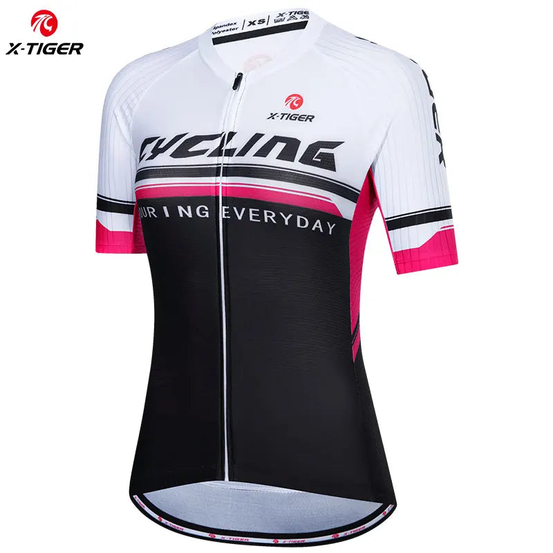 X-TIGER Cycling Jerseys Women's Sun Protection Riding Jersey Summer Breathable MTB Bicycle Jerseys Racing Bike Short Sleeve Oasis Select XW-DY-30406 L